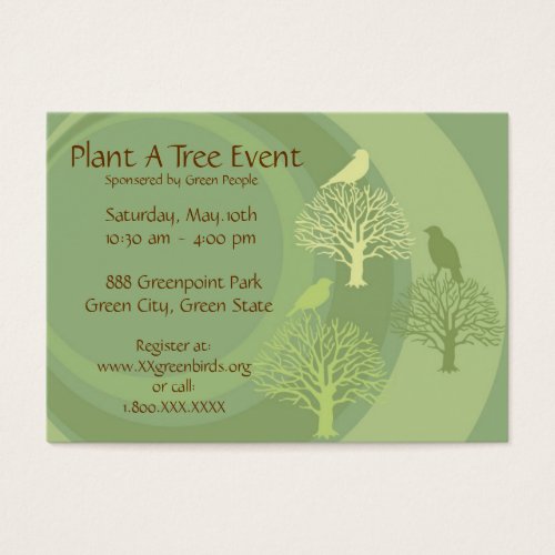 "Go Green" Event Promotion Cards Business Card Template