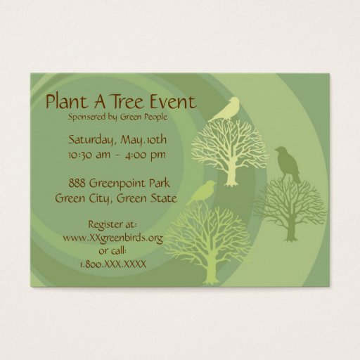 Customizable "Go Green" Event Promotion Cards Business Card Template