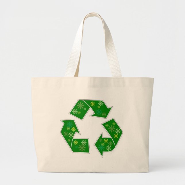 Go Green Flower Power Recycle Shopping Bag (Front)