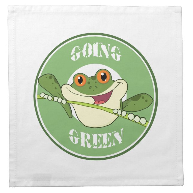 Go Green Frog Cloth Napkin (Front)