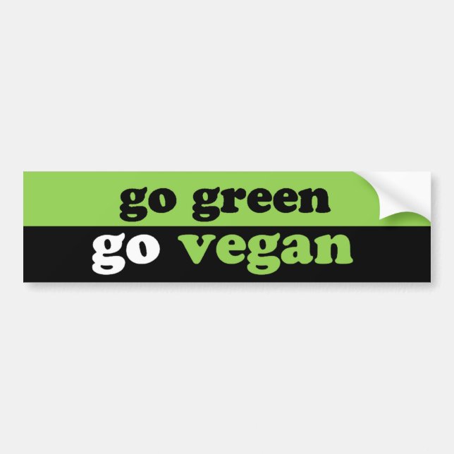 go green go vegan bumper sticker (Front)
