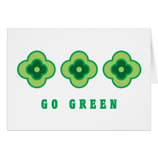 Go Green (Green Flower) Cards (Front Horizontal)