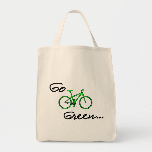 Go Green Grocery Tote - Eco Friendly Gift Bag (Front)