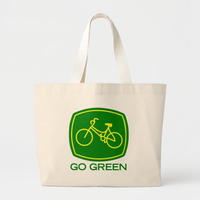 Go Green Large Tote Bag (Front)