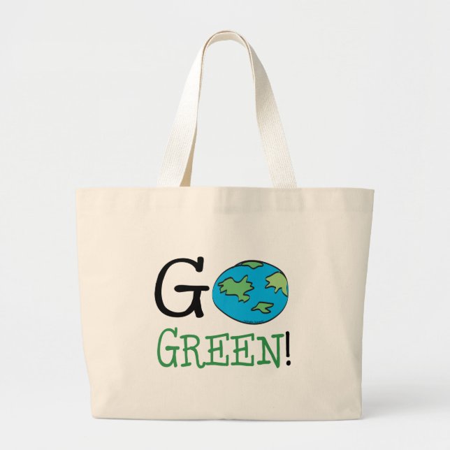 Go Green Large Tote Bag (Front)
