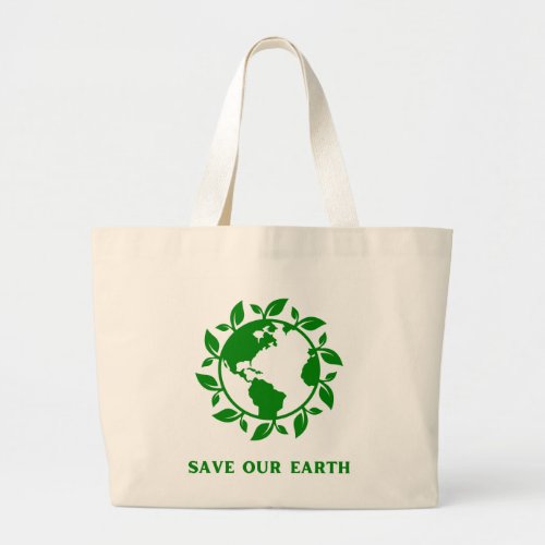 go green large tote bag