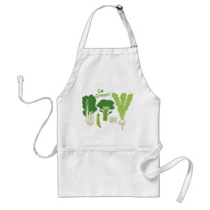Go Green! (Leafy Green!) Happy Garden Veggies Adult Apron