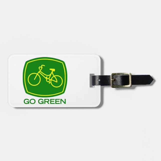 Go Green Luggage Tag (Front Horizontal)