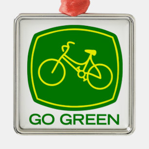 Go Green Metal Ornament