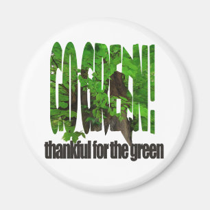Go Green Old Tree Thick Branches Green And Sun Magnet