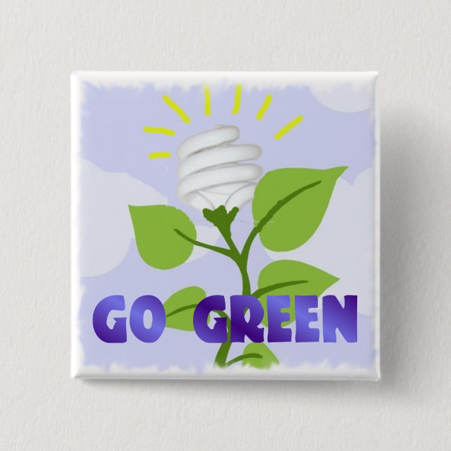 go green pinback button (Front)
