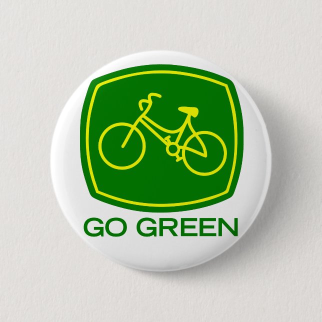 Go Green Pinback Button (Front)