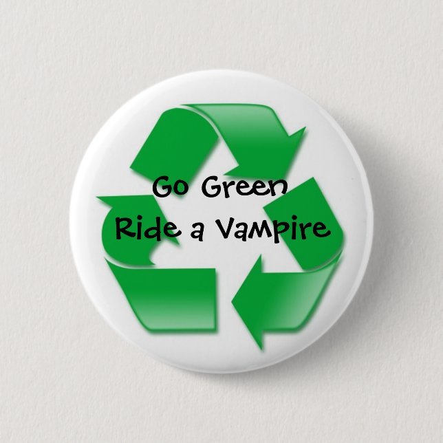 Go Green Pinback Button (Front)