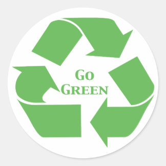 Go Green Recycle Symbol Gifts Classic Round Sticker