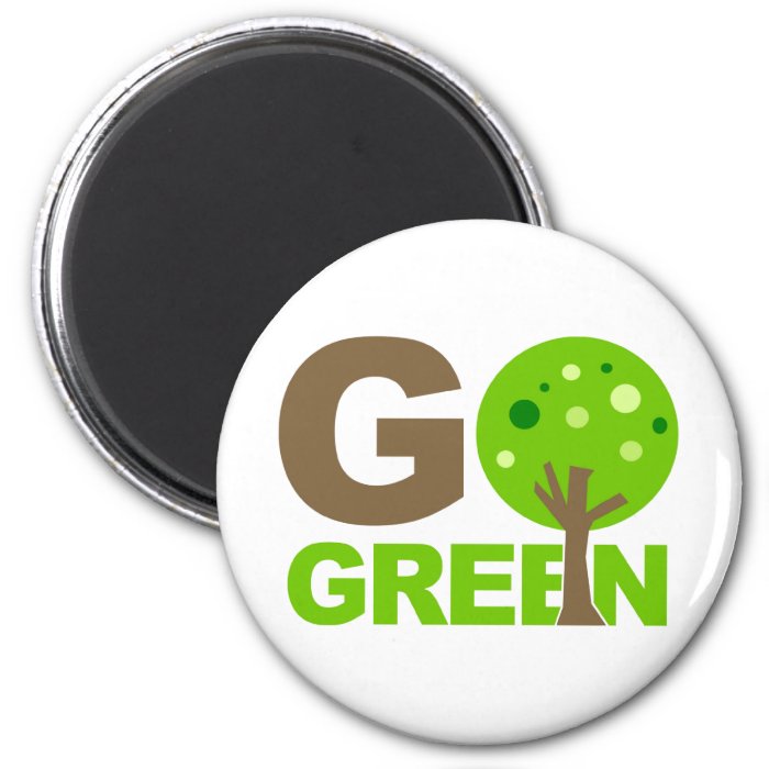 Go Green Recycle Tree Refrigerator Magnets
