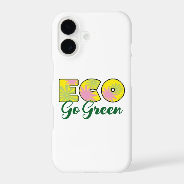 Go Green Retro Eco Design iPhone Case (Back)