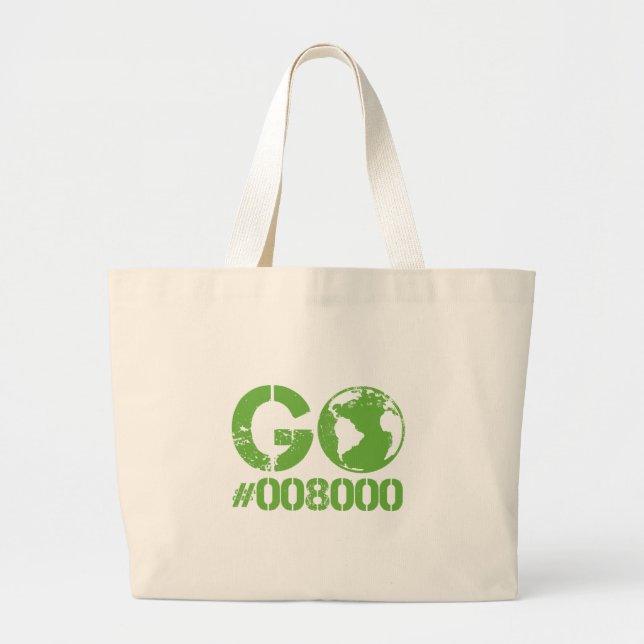 Go Green RGB CMKY Large Tote Bag (Front)