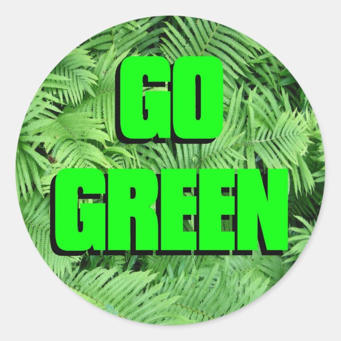 Go Green Round Sticker