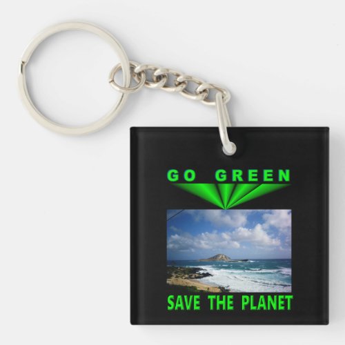 Go Green Save The Planet Keychain