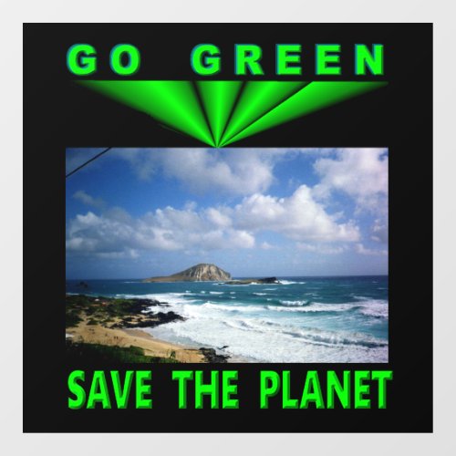 Go Green Save The Planet Window Cling