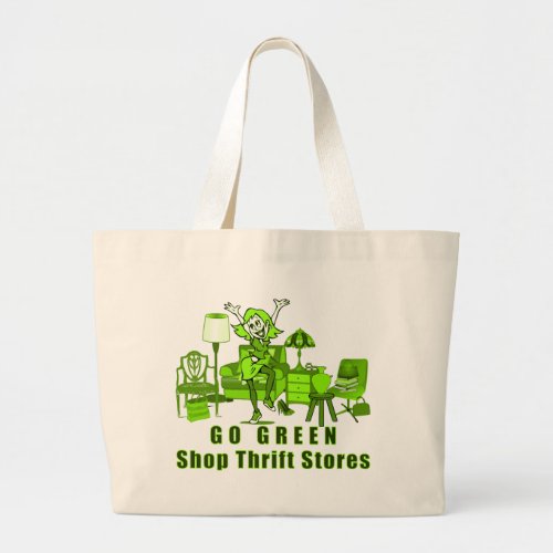Go Green Shop Thrift Stores Shopping Bag