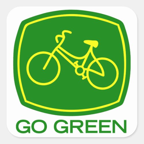 Go Green Square Sticker