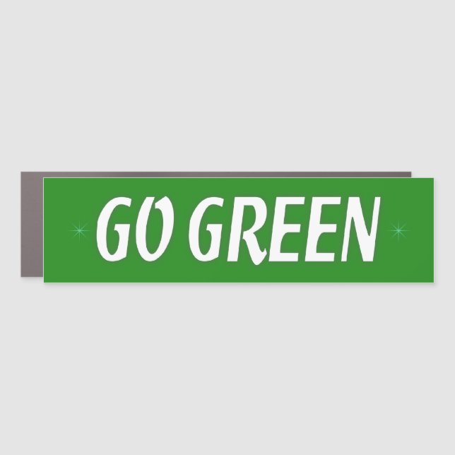 Go Green Support Text Green  Car Magnet (Front)