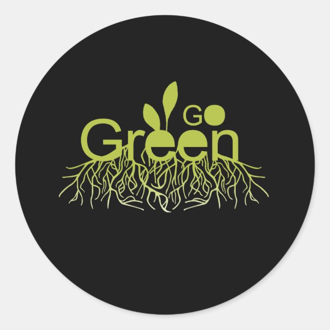 Go Green T-shirt / Earth Day T-shirt Classic Round Sticker (Front)