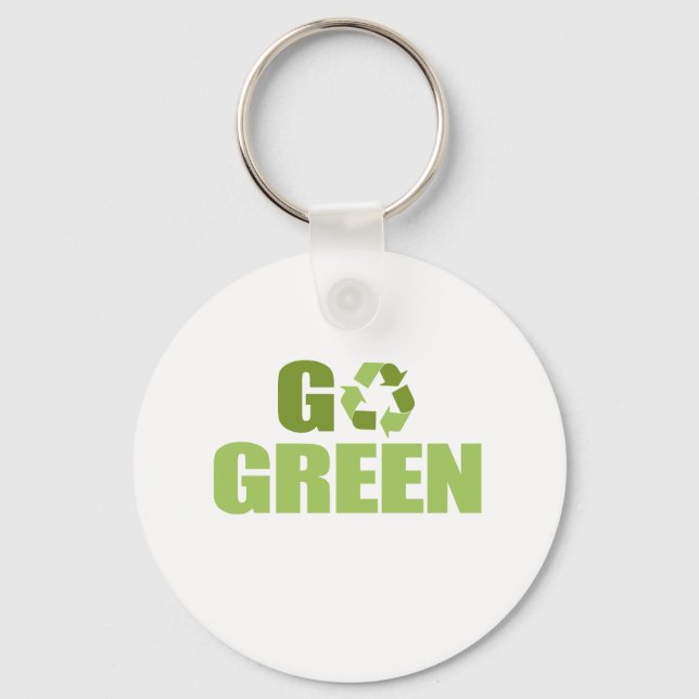 Go Green T-shirt Keychain (Front)