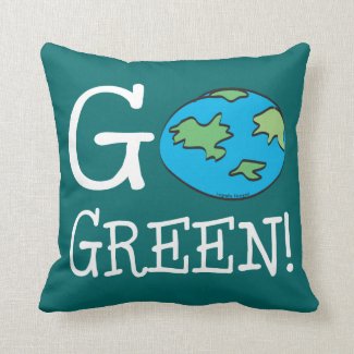 Go Green Throw Pillow