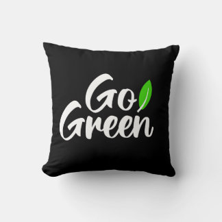 Go green throw pillow