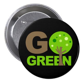 Go Green Tree Recycle Buttons