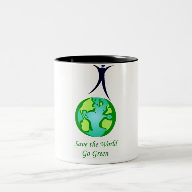 Go Green Two-Tone Coffee Mug (Center)