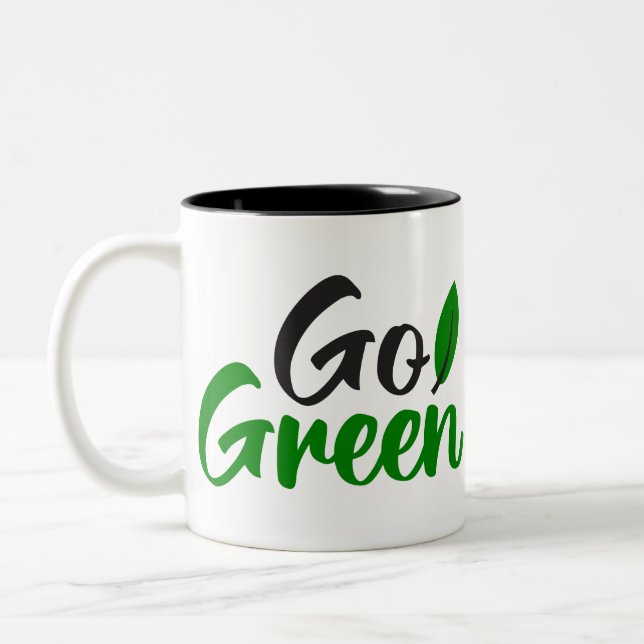 Go green Two-Tone coffee mug (Left)