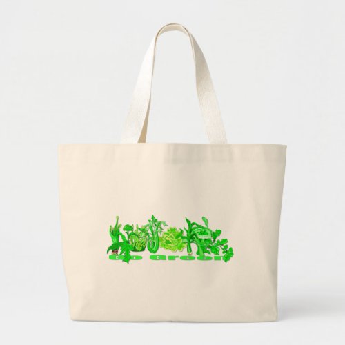 Go Green Vegetables Large Tote Bag