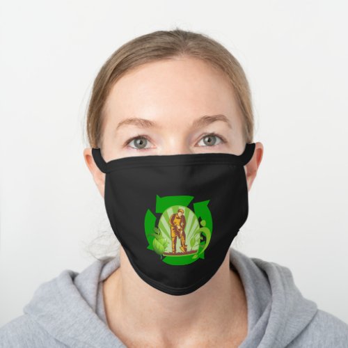 Go green with a sustainable recycling economy black cotton face mask