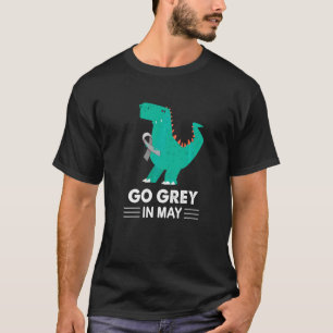 Go Grey In May Brain Tumor Awareness Trex T-Shirt