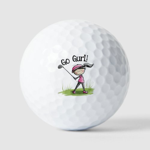 Go Gurl Fun Cartoon Golf Ball for Women Golfers