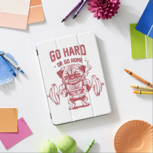 Go Hard Or Go Home Pug Weightlifting iPad Air Cover