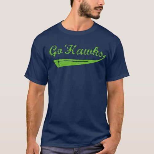 Go Hawks Action Green Vintage T_Shirt