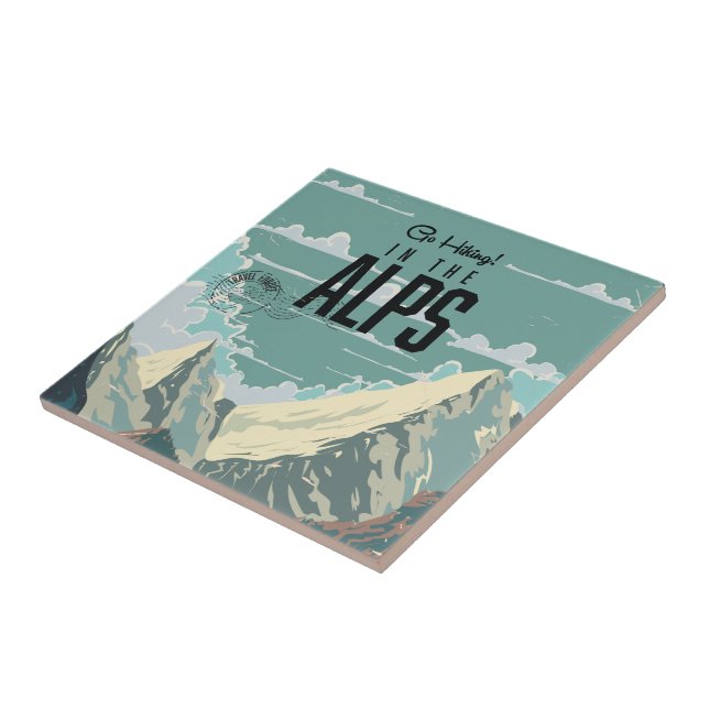 Go Hiking in the Alps Ceramic Tile (Side)