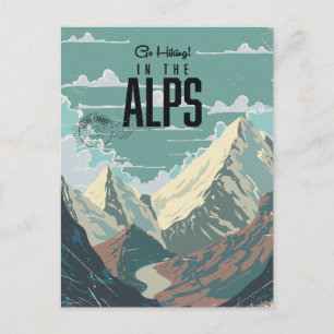 Go Hiking in the Alps Invitation Postcard