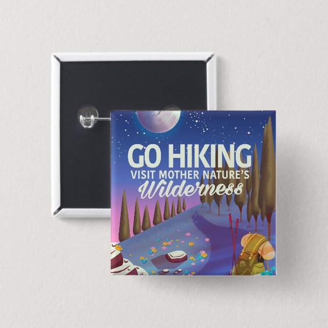 Go Hiking! (Night Edition) Button (Front & Back)
