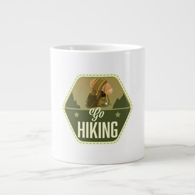 Go hiking Patch Giant Coffee Mug (Front)