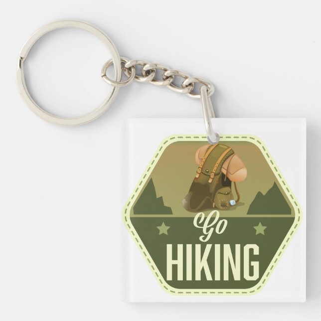 Go hiking Patch Keychain (Front)