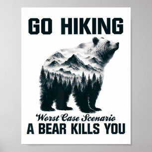 Go Hiking Worst Case Scenario A Bear Kills You Cam Poster