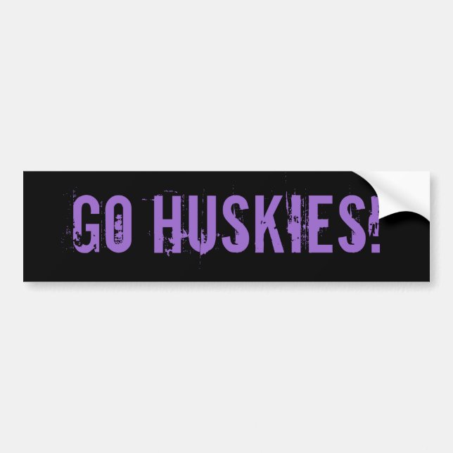 Go Huskies Bumper Sticker (Front)