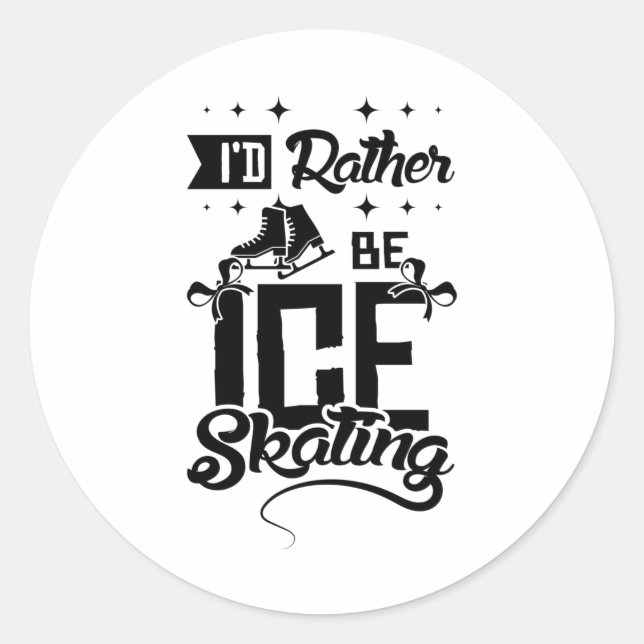 Go Ice Skating Classic Round Sticker (Front)