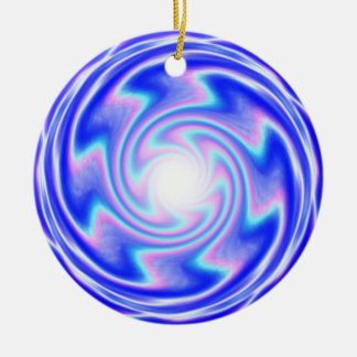 Go into the light - blue spiral (add words) ceramic ornament