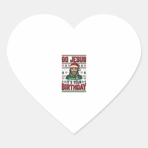 Go Jesus Christmas Birthday Vintage Shirt Heart Sticker